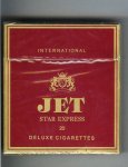 Jet Star Express 20 Deluxe Cigarettes 100s International wide flat hard box