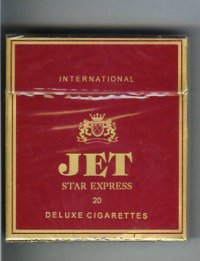 Jet Star Express 20 Deluxe Cigarettes 100s International wide flat hard box