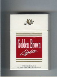 Golden Brown Lights American Blend white and red cigarettes hard box