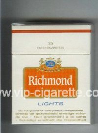 Richmond Lights 25 cigarettes white and orange hard box