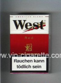 West 'R' Red American Blend cigarettes hard box