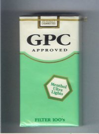 GPC Approved Menthol Ultra Lights Filter 100s Cigarettes soft box