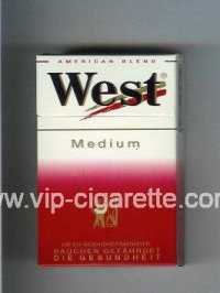 West 'R' Medium American Blend cigarettes hard box