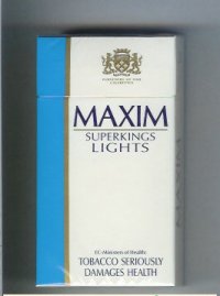 Maxim Lights Super Kings 100s cigarettes hard box