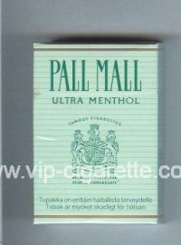 Pall Mall Famous Cigarettes Ultra Menthol cigarettes hard box