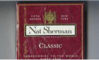 Nat Sherman Classic red cigarettes wide flat hard box
