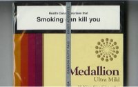 Medallion Ultra Mild 25 King Size cigarettes wide flat hard box