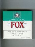 Fox Menthol Lights 25s Quality American Blend cigarettes hard box