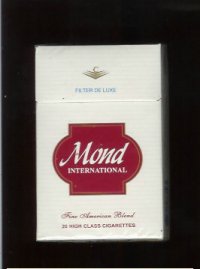 Mond International Filter De Luxe Fine American Blend cigarettes hard box