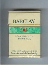Barclay Menthol Number One cigarettes