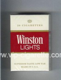 Winston Lights white and red cigarettes hard box