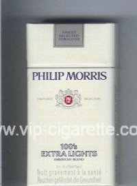 Philip Morris 100s Extra Lights American Blend cigarettes hard box