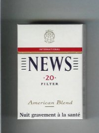 News American Blend Filter International cigarettes hard box