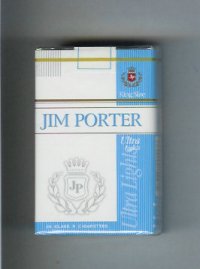 Jim Porter Ultra Lights King Size cigarettes soft box