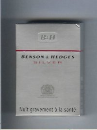 Benson and Hedges Silver cigarette France and England