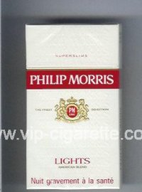 Philip Morris Lights American Blend 100s white and red cigarettes hard box