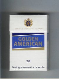 Golden American 20 white and blue cigarettes hard box