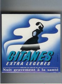Gitanes Extra Legeres cigarettes wide flat hard box