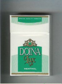 Doina Lux Menthol Special Quality Tobacco white and green cigarettes hard box Doina Lux Menthol Special Quality Tobacco white and green cigarettes hard box