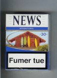 News 30 International white and blue cigarettes hard box