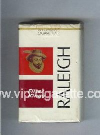 Raleigh Filter Kings cigarettes white and red and brown soft box