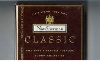 Nat Sherman Classic brown cigarettes wide flat hard box