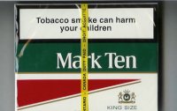 Mark Ten King Size 25 cigarettes wide flat hard box