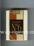 Player's No 6 Finest Virginia brown and biege and white cigarettes soft box