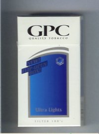 GPC Quality Tabacco Ultra Lights Filter 100s Cigarettes hard box