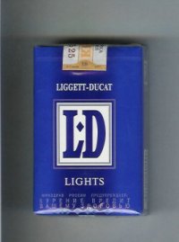 LD Liggett-Ducat Lights blue and white cigarettes soft box