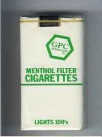 GPC Approved Menthol Filter Cigarettes Lights 100s soft box