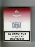 GR Selected Quality Tobaccos International 25s white and red cigarettes hard box GR Selected Quality Tobaccos International 25s white and red cigarettes hard box