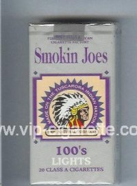 Smokin Joes 100s Lights cigarettes soft box