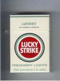 Lucky Strike Luckies An American Original Freshmint Lights cigarettes hard box