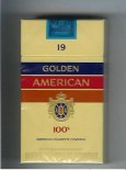 Golden American 100s 19 cigarettes hard box