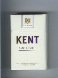 Kent USA Blend 1 mg Lights 1 Absolyutno Legkij Vkus T Charcoal Filter cigarettes hard box
