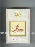 Prima Lyuks Multifiltr Super Legka white and yellow cigarettes hard box Prima Lyuks Multifiltr Super Legka white and yellow cigarettes hard box