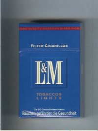 L&M Tobaccos Lights Filter Cigarillos cigarettes hard box