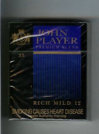 John Player Premium Blend Rich Mild 12 35s cigarettes hard box