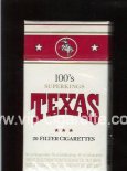 Texas 100s Superkings cigarettes white and red hard box Texas 100s Superkings cigarettes white and red hard box