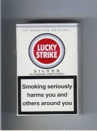 Lucky Strike Silver Lights cigarettes hard box