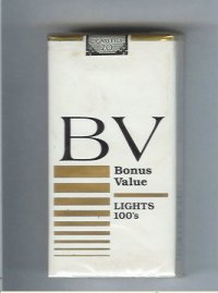 BV Bonus Value Lights 100s cigarettes USA