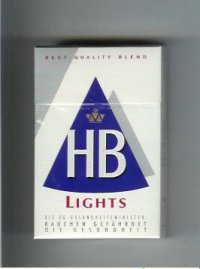 HB Lights Best Quality Blend white and blue cigarettes hard box