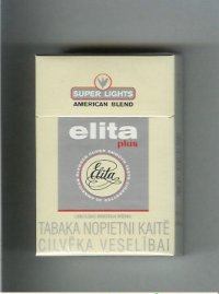 Elita Plus Super Lights American Blend cigarettes hard box
