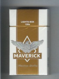 Maverick Lights Box 100s white and gold and grey cigarettes hard box