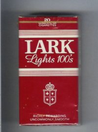 Lark Lights 100s Richly Rewarding red and white Cigarettes soft box