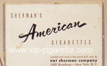 Sherman\'s American Cigarettes wide flat hard box