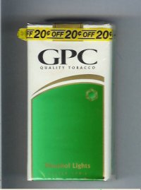 GPC Quality Tabacco Menthol Lights Filter 100s Cigarettes soft box