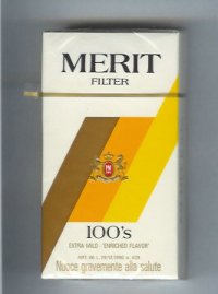 Merit Filter 100s cigarettes hard box
