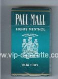 Pall Mall Famous American Cigarettes Lights Menthol Box 100s Dark Green cigarettes hard box Pall Mall Famous American Cigarettes Lights Menthol Box 100s Dark Green cigarettes hard box